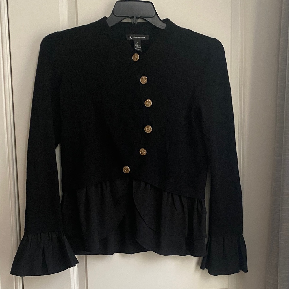 Crew Neck Rounded Button-Up Women's Knit Top